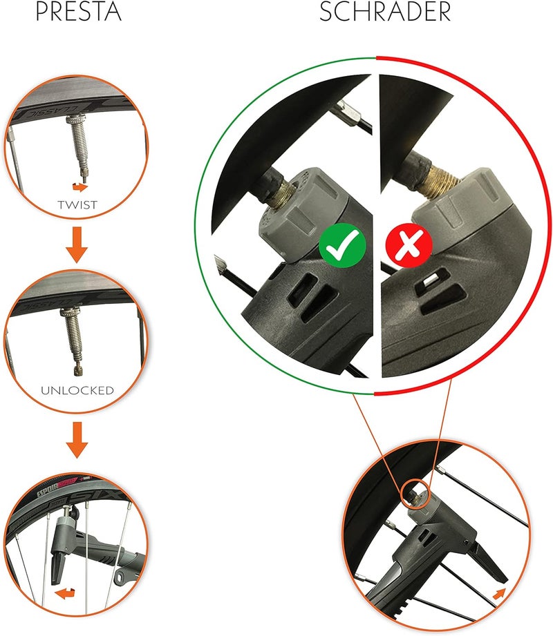 BV Mini Bike Pump Portable Frame Pump, Shock Pump for Bike Shock, Air Ball Pump Inflator with Ball Pump Needles, Mini Pump Fits Presta & Schrader- Smart Valve - Image 4