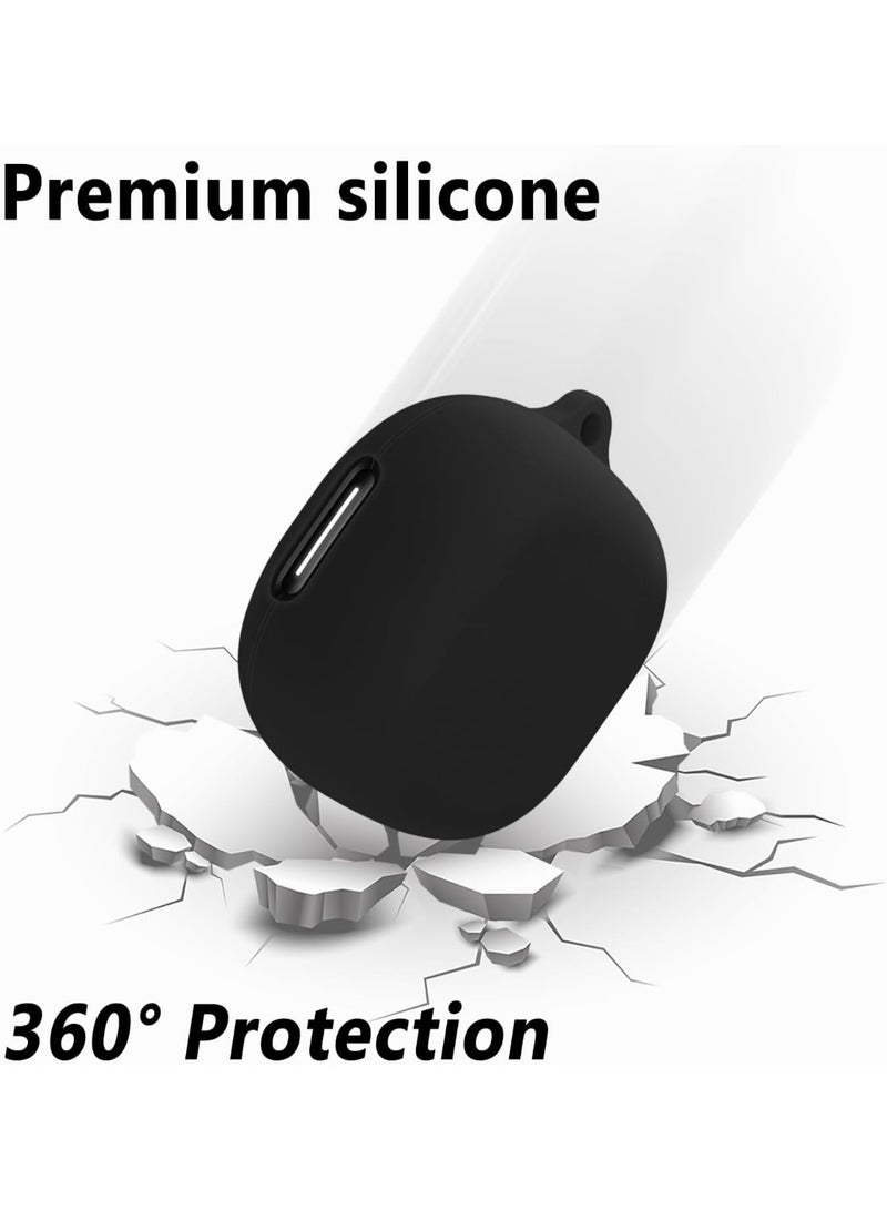 Silicone Case for Anker Soundcore P40i, Soft Protective Silicone Cover with Carabiner, Shockproof Anti-Scratch Case Sleeve Compatible with Anker Soundcore P40i Wireless Earbuds – Black - Image 4