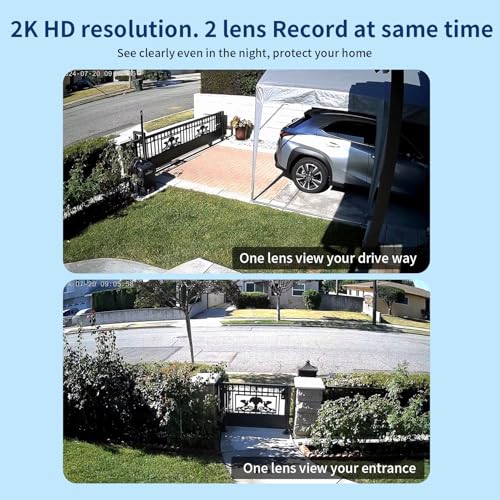 ESCANU Dual Lens Security Camera Outdoor,WiFi Camera for Home Security,Home Survaillance Outdoor,PTZ,2-Way Audio, Auto Tracking,Night Vision,24/7 Continous Record,IP65 Weather Proof - Image 5