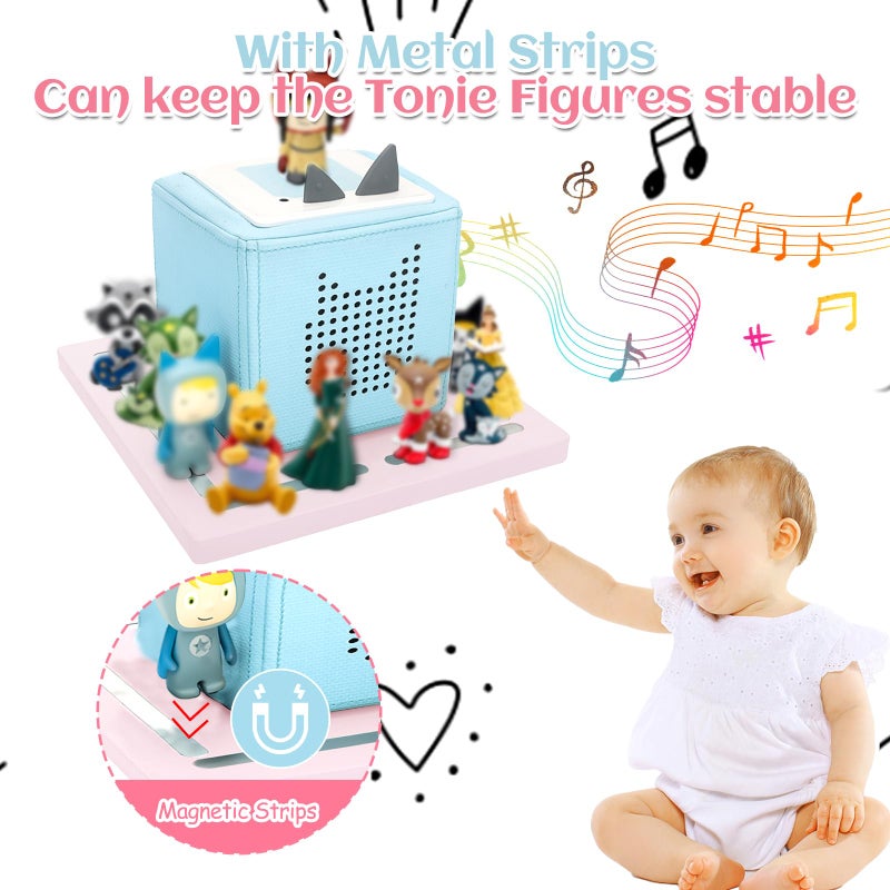 Taladad for Tonie Shelf, Tonies Storage for Toniebox 1 and Toniebox 2 Tonie Figures Creative Tonies Magnetic Shelf for,Tonie Box Player 10-30 Characters (Pink) - Image 2