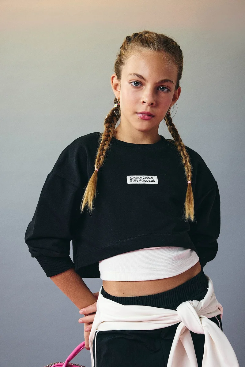 Defacto Girl Relax Fit Sports Sweatshirt Fabric 2 Piece Sweatshirt