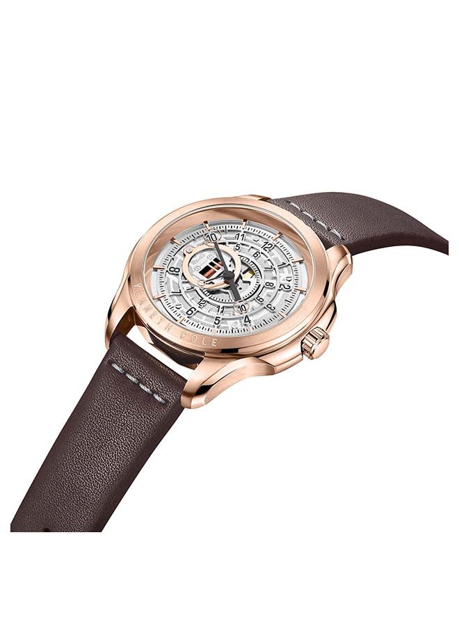 Kenneth Cole New York ساعة أنالوج كوارتز فضية بقطر 44 مم للرجال كلاسيكية عصرية - Image 4