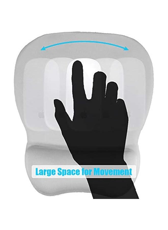 Generic - Office Mousepad with Memory Foam Wrist Support - Ergonic Gaming Desktop Mouse Pad Wrist Rest - Design Gamepad Mat Rubber Base for Laptop Cquter -Silicone Non-Slip Special-Textured Surface (Grey) - Image 1