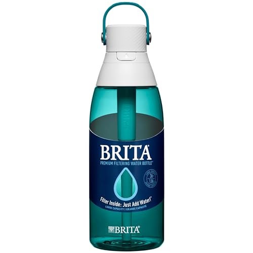 Brita Insulated Filtered Water Bottle with Straw, Reusable, Christmas Gift and Stocking Stuffer For Men and Women, BPA Free Plastic, Sea Glass, 36 Ounce - Image 4