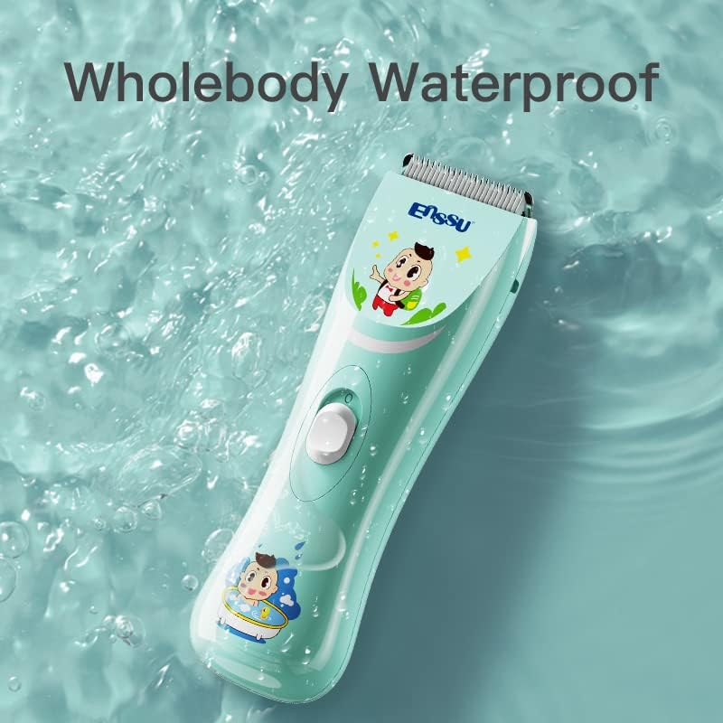 ENSSU Electronic Baby Hair Clipper, Waterproof Quiet Kids Hair Clipper with 2 Guide Combs Cordless Babies Toddlers Kids Hair Cutting Sets - Image 2