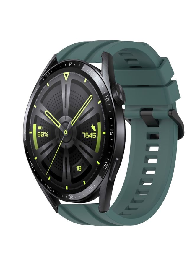 Replacement Strap For Huawei Watch GT Runner Long & Short Sports Solid Color Silicone Watch Band Set Olive Green