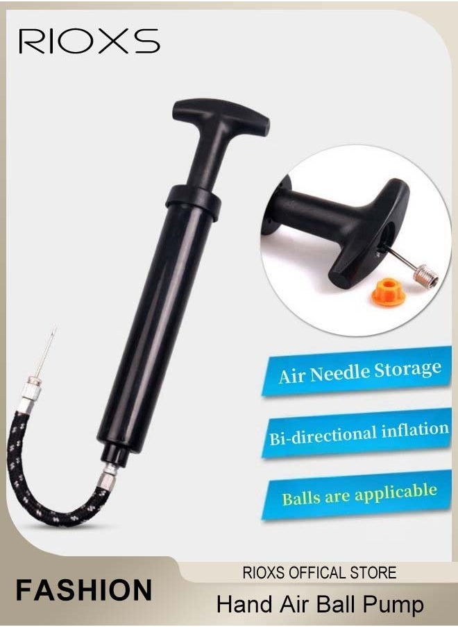 RIOXS Hand Air Ball Pump, Portable Inflator Kit- Air Needle/ Air Nozzle/ Extension Hose And Ball Net, Hand Pump Inflator For Basketball Football Volleyball Balloons Sports Balls, Swim Inflatable Equipment  - Image 3