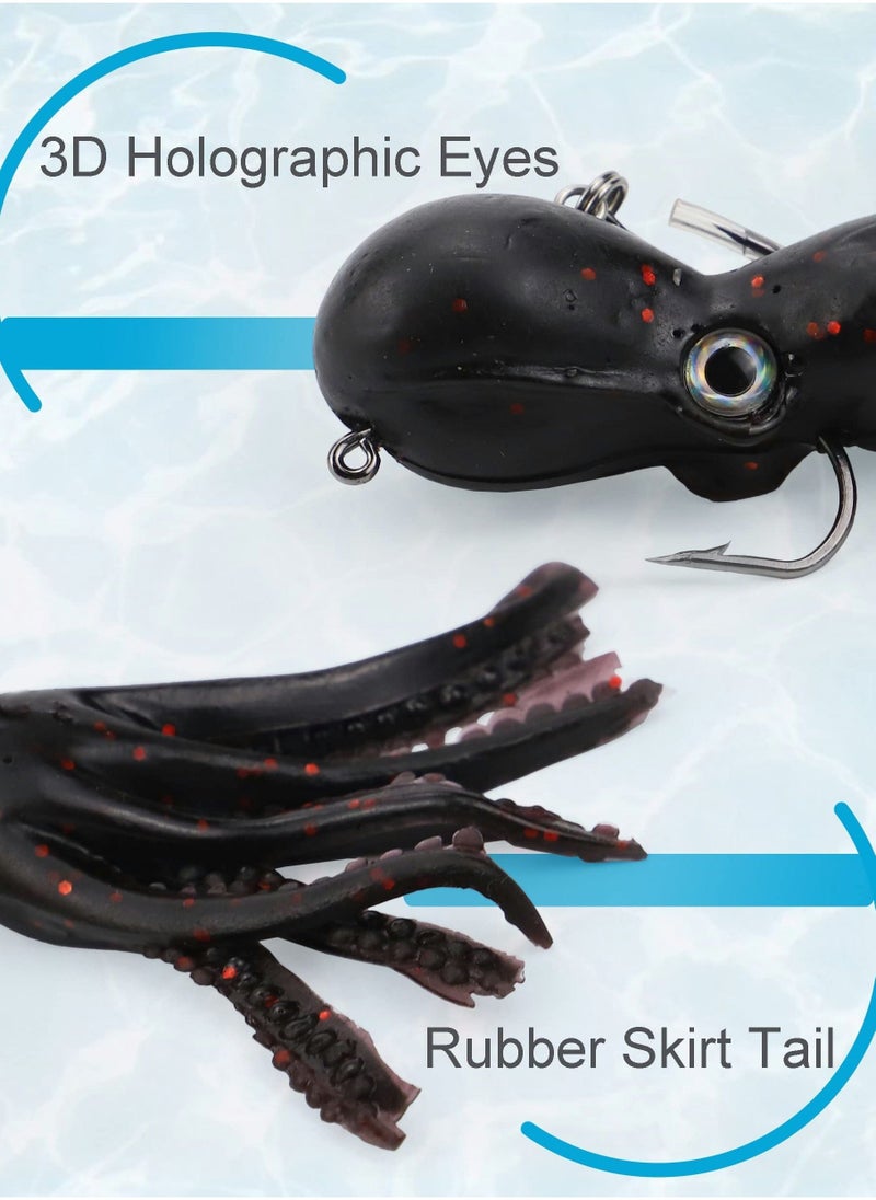 SYOSI Fishing Lure Set, 5 Pcs Saltwater Fishing Lures Tackle, Octopus Soft Fishing Lure with Skirt Tail, Lingcod Rockfish Jigs for Saltwater Ocean Fishing  - Image 5