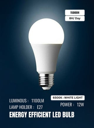 LED Bulb 12W E27 – 1150lm White Light | 200° Beam Angle | Energy Saving SMD Lamp with 2KV Surge Protection - view 2