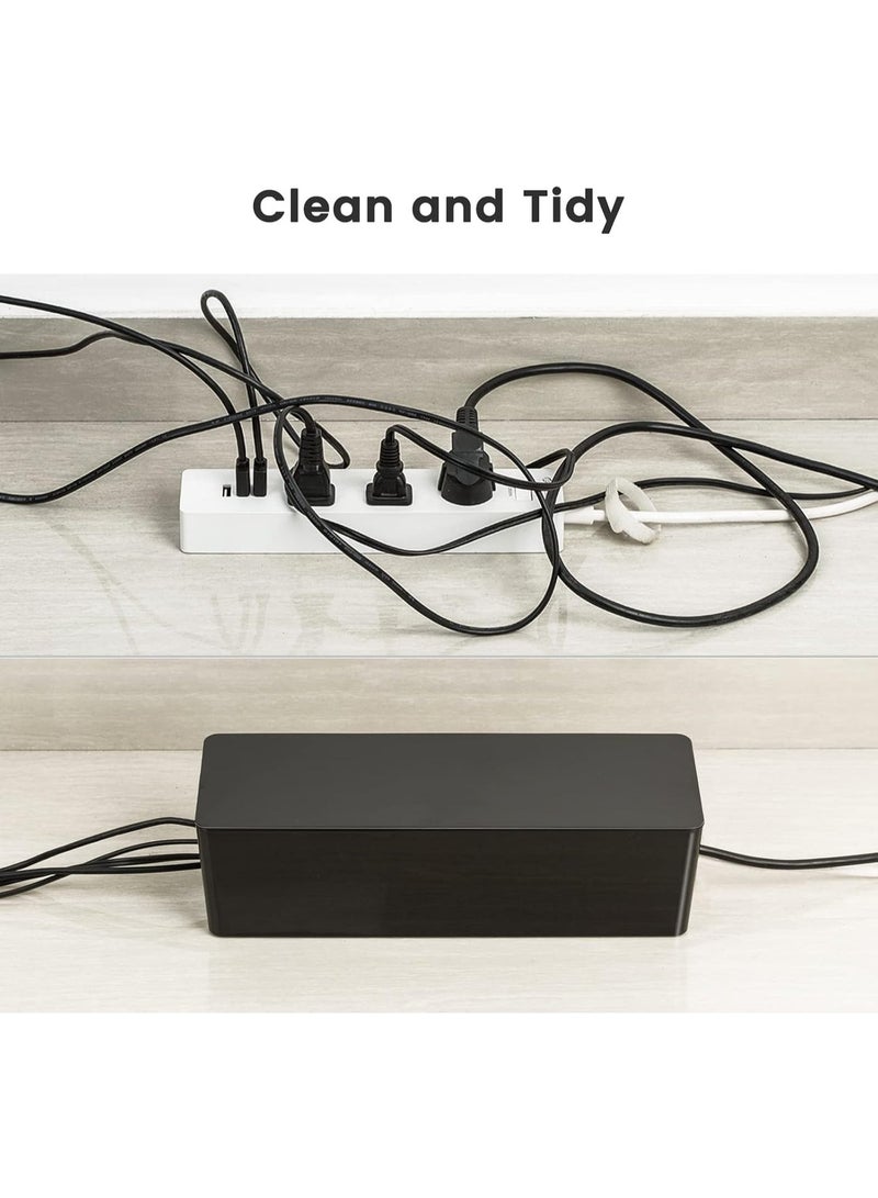 ORICO Cable Organizer Socket Organizer Cable Storage Storage Box Charging Station Fairing, Size: 32.4 cm x 9.7 cm x 9.3 cm, Black - Image 4