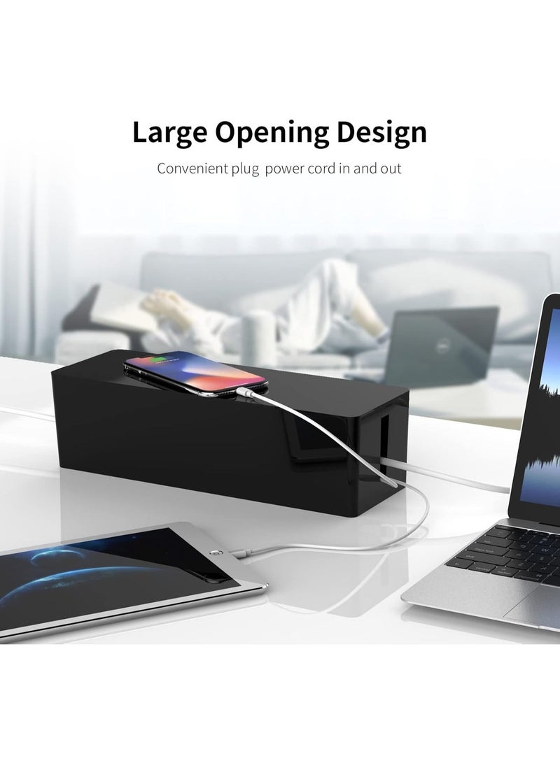 ORICO Cable Organizer Socket Organizer Cable Storage Storage Box Charging Station Fairing, Size: 32.4 cm x 9.7 cm x 9.3 cm, Black - Image 2