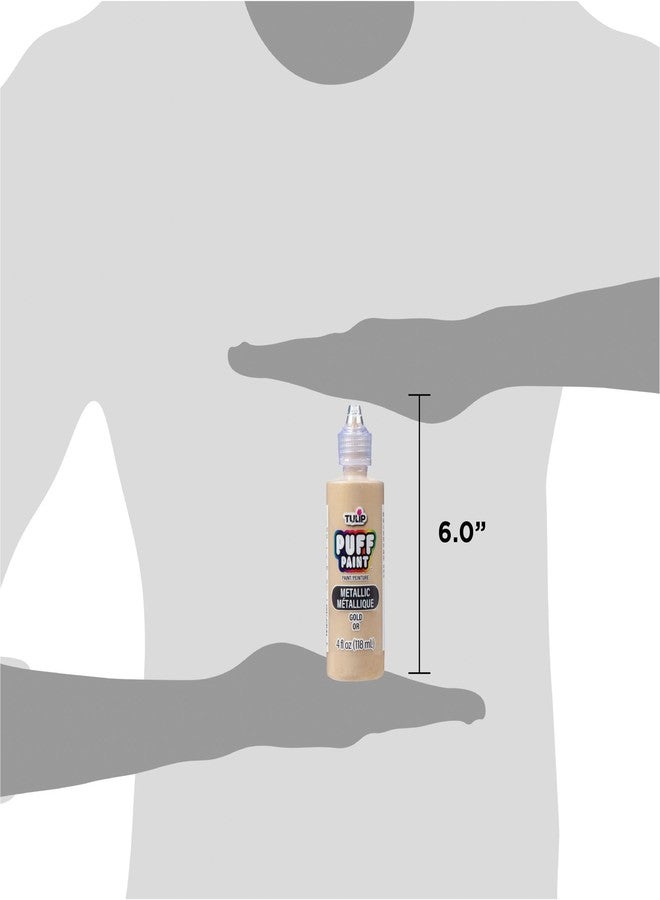 Tulip Puff Fabric Paint Metallic Finish, Permanent Craft Paint for Clothes, DIY Projects, Notoxic, 4 fl oz 3-Pack, Metallic Gold - Image 5