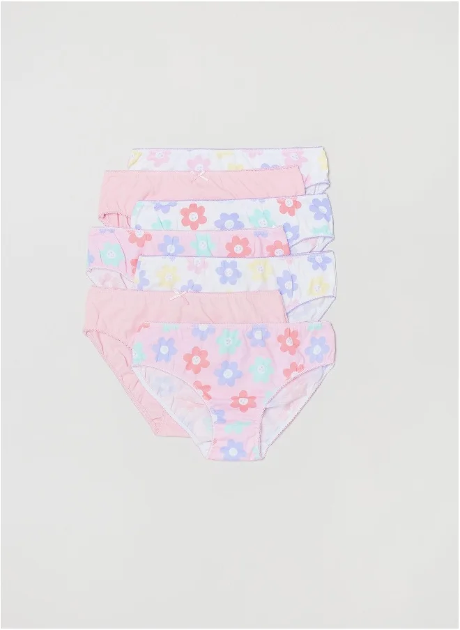 Ovs Ovs Girls Seven-Pack Briefs With Daisy Print