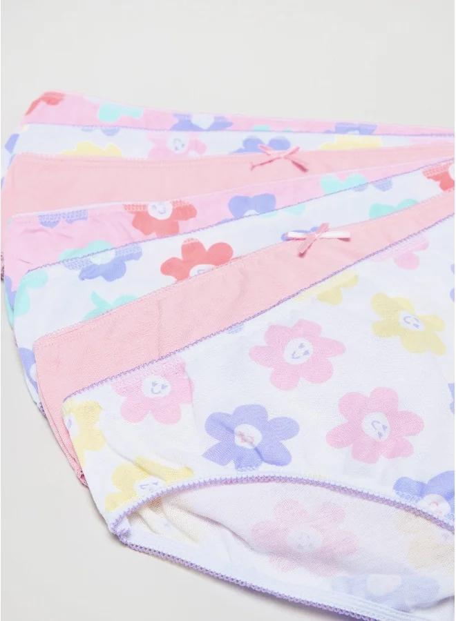 Ovs Ovs Girls Seven-Pack Briefs With Daisy Print