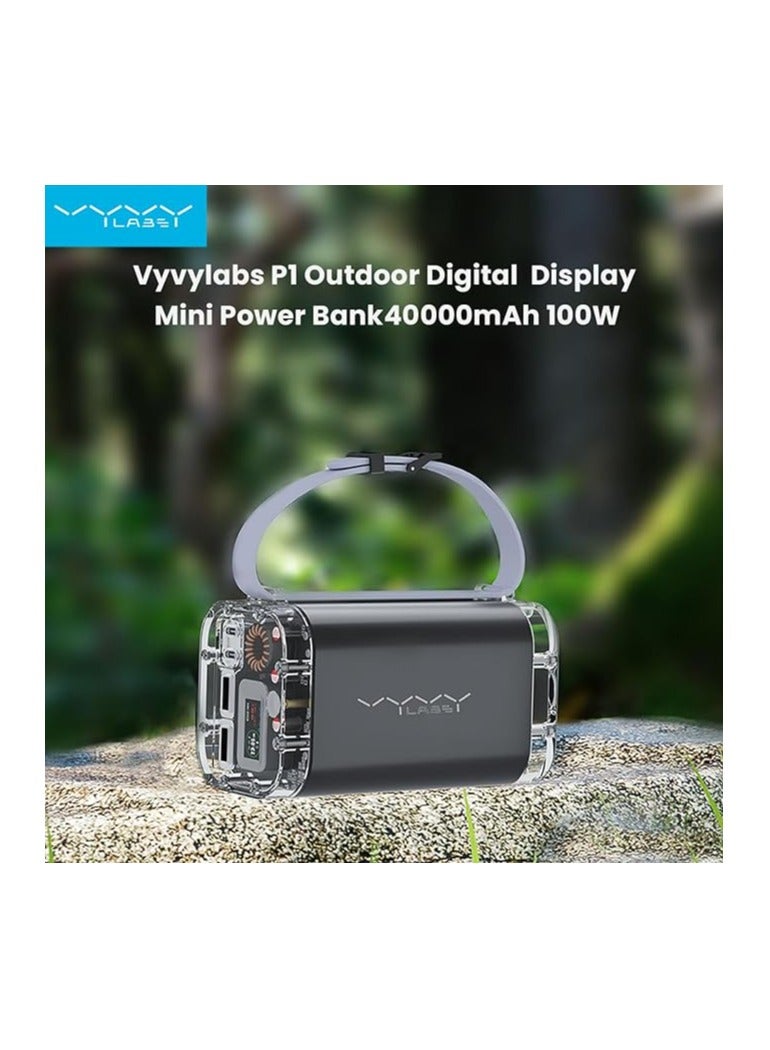 VYVYLABS مختبرات Vyvy 100 واط 40000 مللي أمبير P1 شاشة ديجيتال خارجية باور بانك صغير 100 واط - Image 4