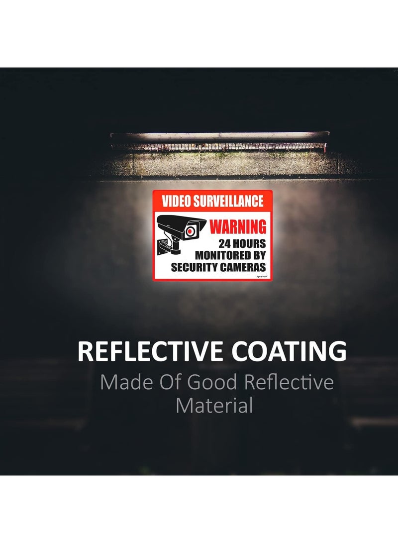 Rubik تحذير المراقبة بالفيديو 24 ساعة مراقبة بواسطة كاميرات الأمن لاصق ذاتي 20x15 سم، مقاوم للعوامل الجوية محمي من الأشعة فوق البنفسجية ملصق (1 قطعة) - Image 2