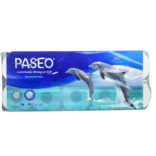 Paseo Elegant Marine Life Print Toilet Roll 200 Sheets 4 Ply (10 Rolls in one pack) (2) - Image 1