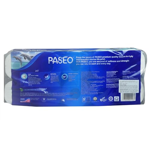 Paseo Elegant Marine Life Print Toilet Roll 200 Sheets 4 Ply (10 Rolls in one pack) (2) - Image 3
