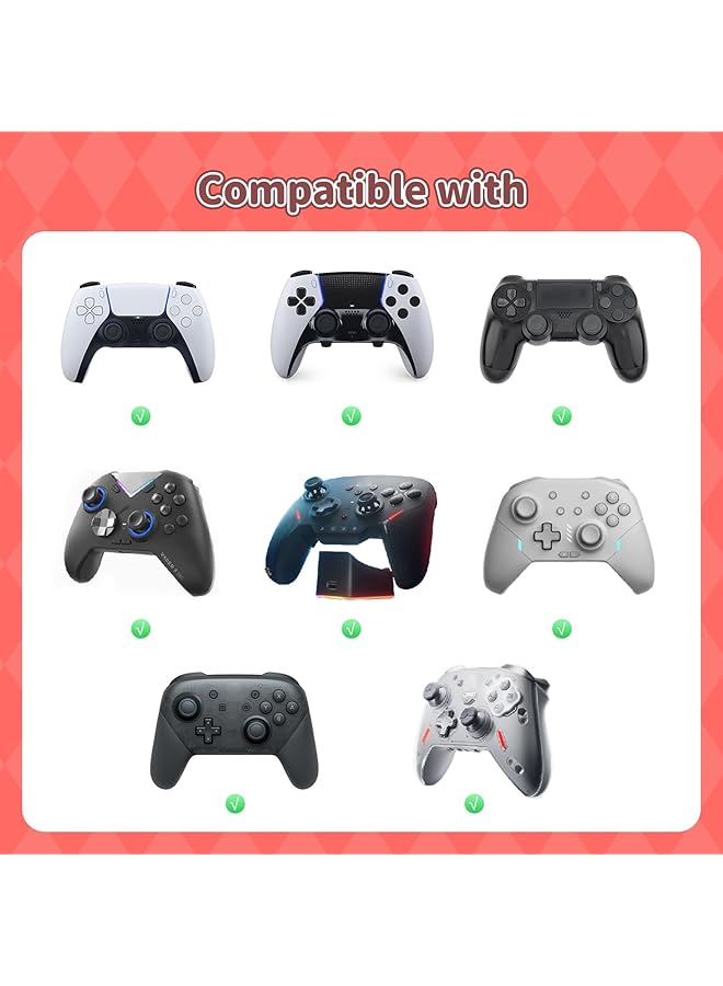 Cute Thumb Grip Caps For Ps5 Soft Silicone Joystick Caps Cute Thumbstick Grips Compatible With Ps5/Ps4/Switch Pro Controller 4Pcs (Red & White)  - Image 2