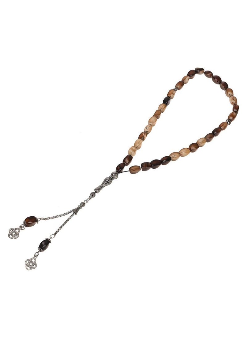 Manasek Nat Aqeek Agate Stone Subha - Brown - PBAS-6201-812TR - Image 1