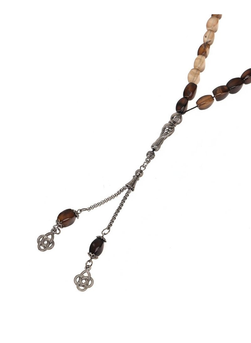 Manasek Nat Aqeek Agate Stone Subha - Brown - PBAS-6201-812TR - Image 3