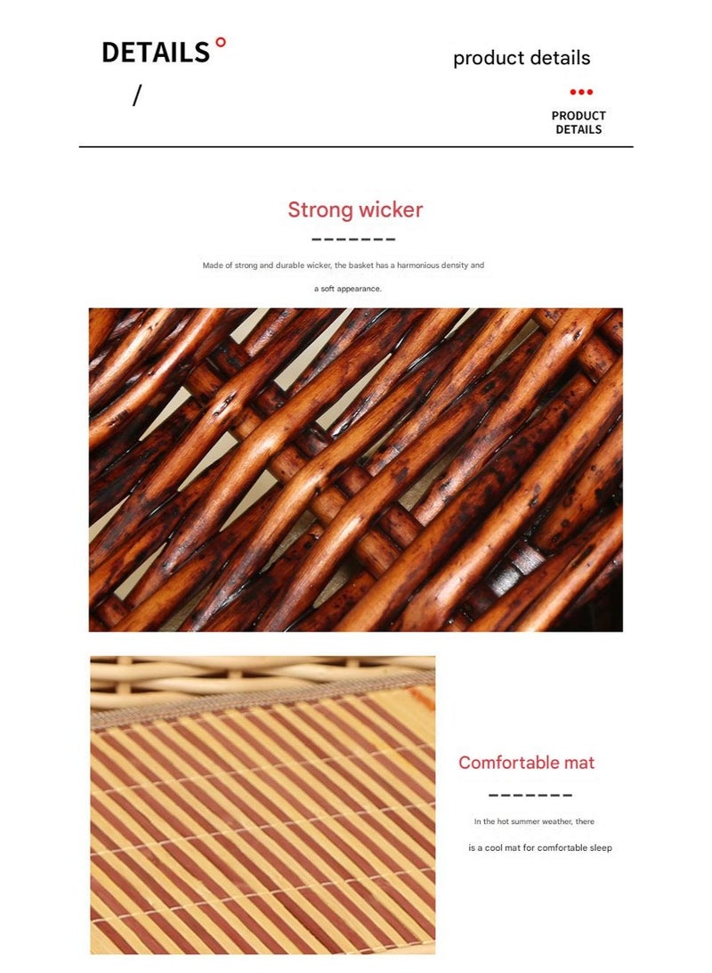 A.M Creative Bamboo Cat House with Cushion, Cute Modern Covered Cat Bed, Bamboo Cave Hideaway Hut, Pet Nest, All Season Cat Bed, Simple Breathable Pet Nest - Image 4