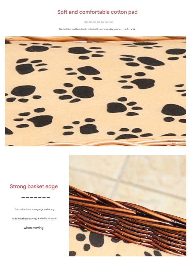 A.M Creative Bamboo Cat House with Cushion, Cute Modern Covered Cat Bed, Bamboo Cave Hideaway Hut, Pet Nest, All Season Cat Bed, Simple Breathable Pet Nest - Image 5