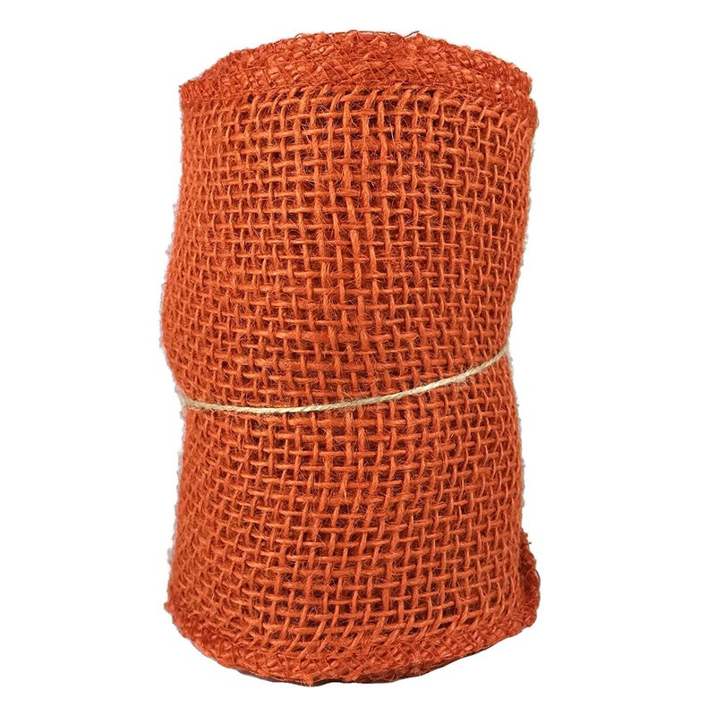 Orange Burlap Craft Ribbon Roll 55 in X 15 Ft