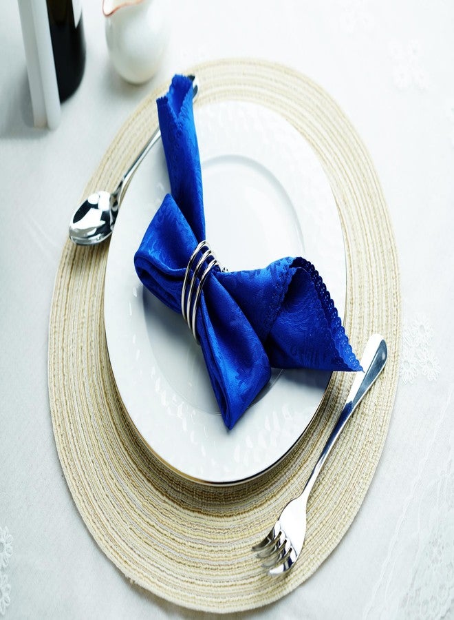 Jofefe 6Pcs Silver Napkin Rings Round Napkin Ring Set Napkin Holders for Cloth Napkins for Wedding, St. Patrick's Day, Valentines Day, Easter Thanksgiving Table Decor. - Image 3
