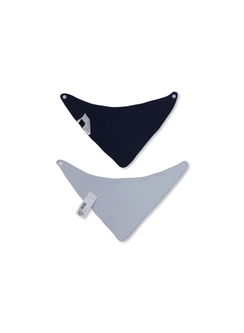 Junior Cotton Bib – Navy & Baby Blue with "Sal" Print (2Pcs) - Image 2