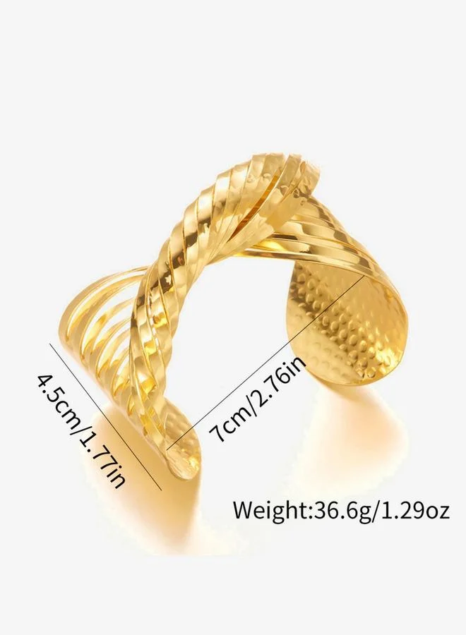 Take Two Twisted Textured Cuff Bracelet