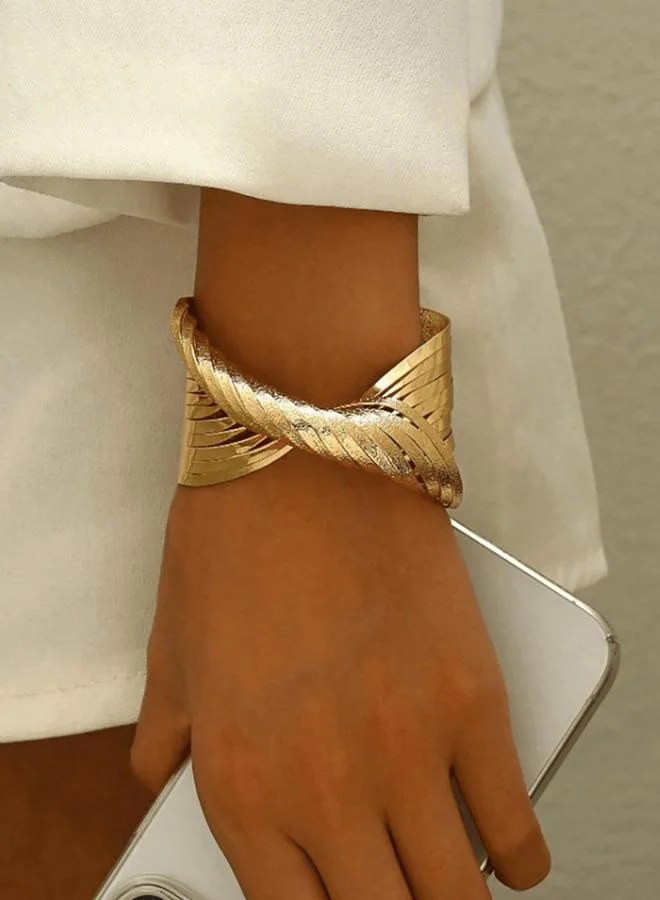 Take Two Twisted Textured Cuff Bracelet