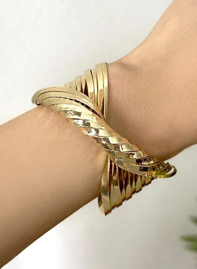 Take Two Twisted Textured Cuff Bracelet