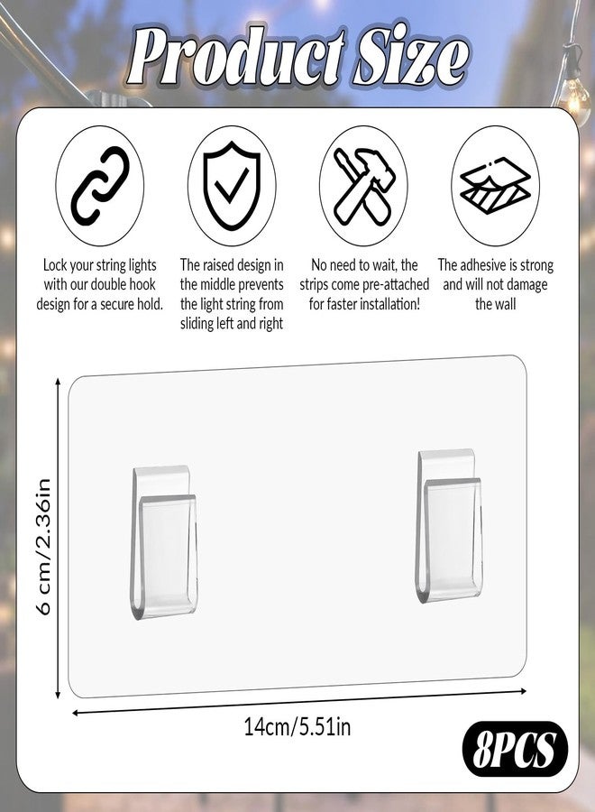 Qulkws 8Pcs Shower Caddy Adhesive Replacement, No Drilling Shower Shelf Adhesive Strips Clear Shower Hanger Shower-Caddy Hooks for Bathroom Corner Organizer Basket Kitchen Racks - Image 2