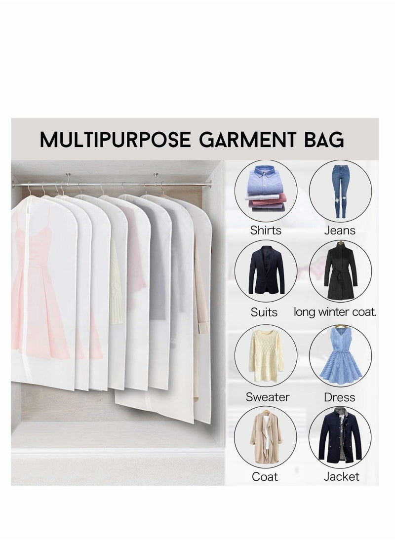 Excefore Garment Bags with Zipper, Garment Cover, 8 Pack Clear Garment Bags, Hanging Garment Bag, Dress Garment Bags for Closet Storage or Travel, Breathable Garment Covers 24'' x 43''/ 50''  - Image 4