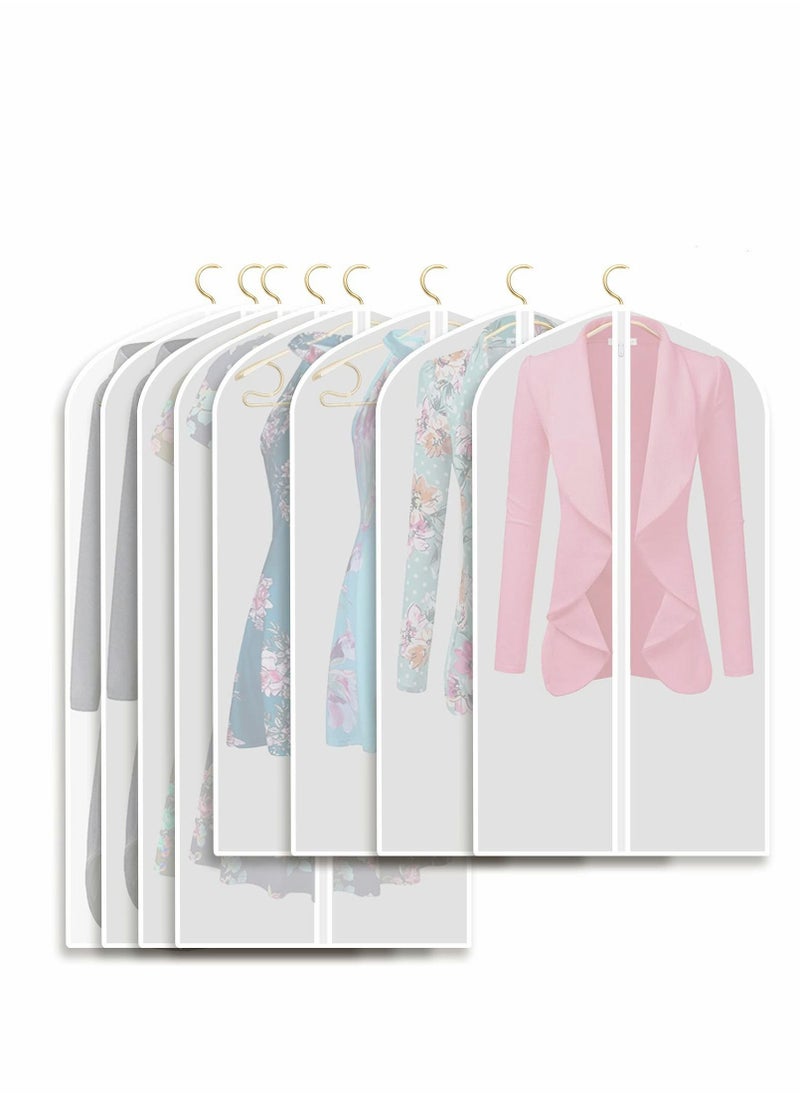 Excefore Garment Bags with Zipper, Garment Cover, 8 Pack Clear Garment Bags, Hanging Garment Bag, Dress Garment Bags for Closet Storage or Travel, Breathable Garment Covers 24'' x 43''/ 50''  - Image 1