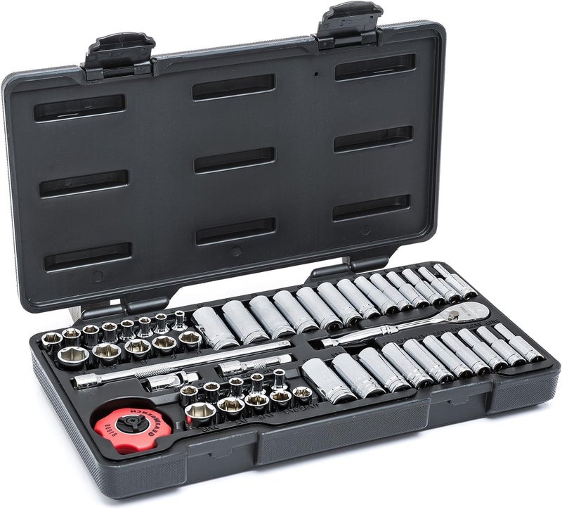 GEARWRENCH 14 Drive Standard Deep SAEMetric Mechanics Tool Set 51 Pc 6 Point 80300