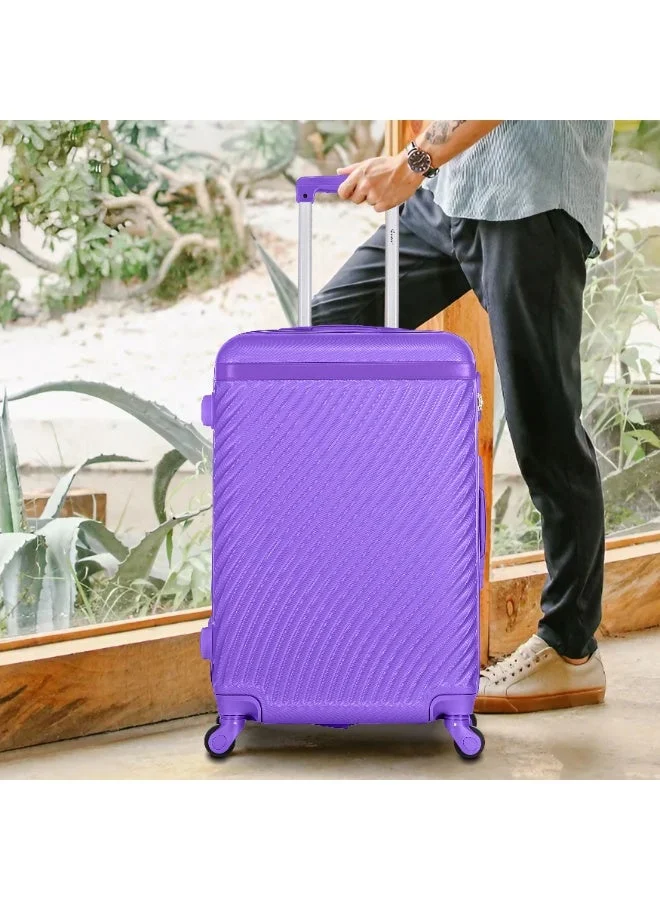 SENATOR SET OF 3 Hard Case Suitcases Trolley Luggage Set For Unisex ABS Lightweight Travel Bags with 4 Spinner Wheels KH1065 Highlight Purple  | Best Price UAE