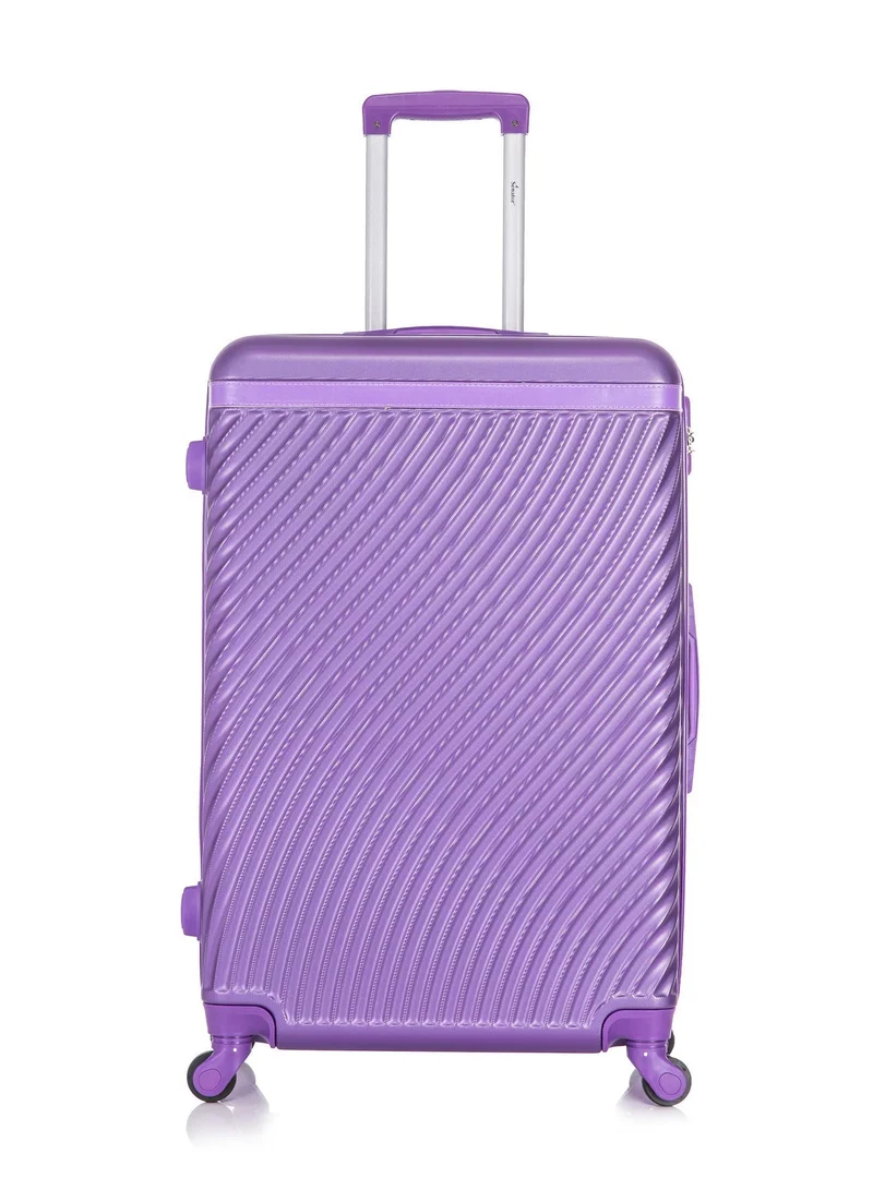 SENATOR SET OF 3 Hard Case Suitcases Trolley Luggage Set For Unisex ABS Lightweight Travel Bags with 4 Spinner Wheels KH1065 Highlight Purple  | Best Price UAE