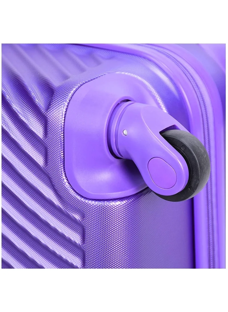 SENATOR SET OF 3 Hard Case Suitcases Trolley Luggage Set For Unisex ABS Lightweight Travel Bags with 4 Spinner Wheels KH1065 Highlight Purple  | Best Price UAE
