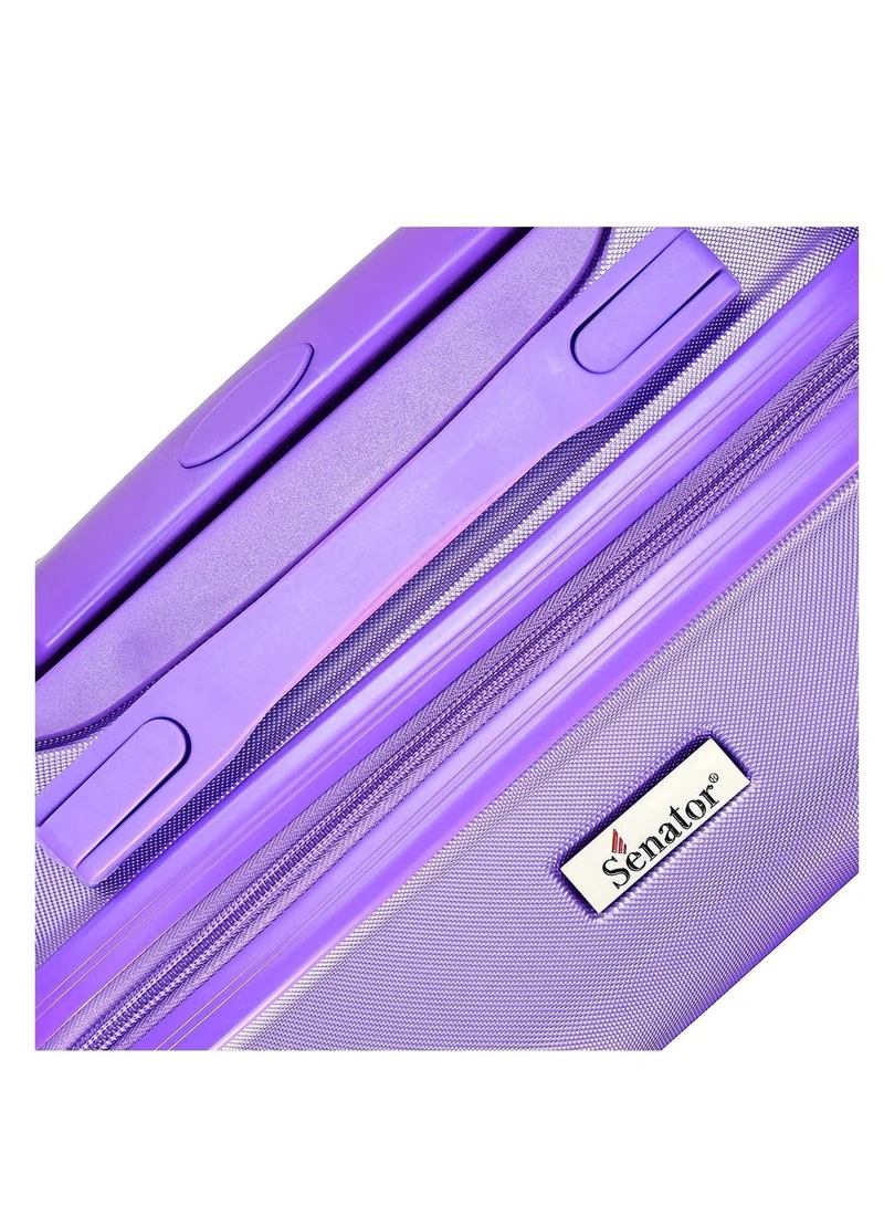 SENATOR SET OF 3 Hard Case Suitcases Trolley Luggage Set For Unisex ABS Lightweight Travel Bags with 4 Spinner Wheels KH1065 Highlight Purple  | Best Price UAE