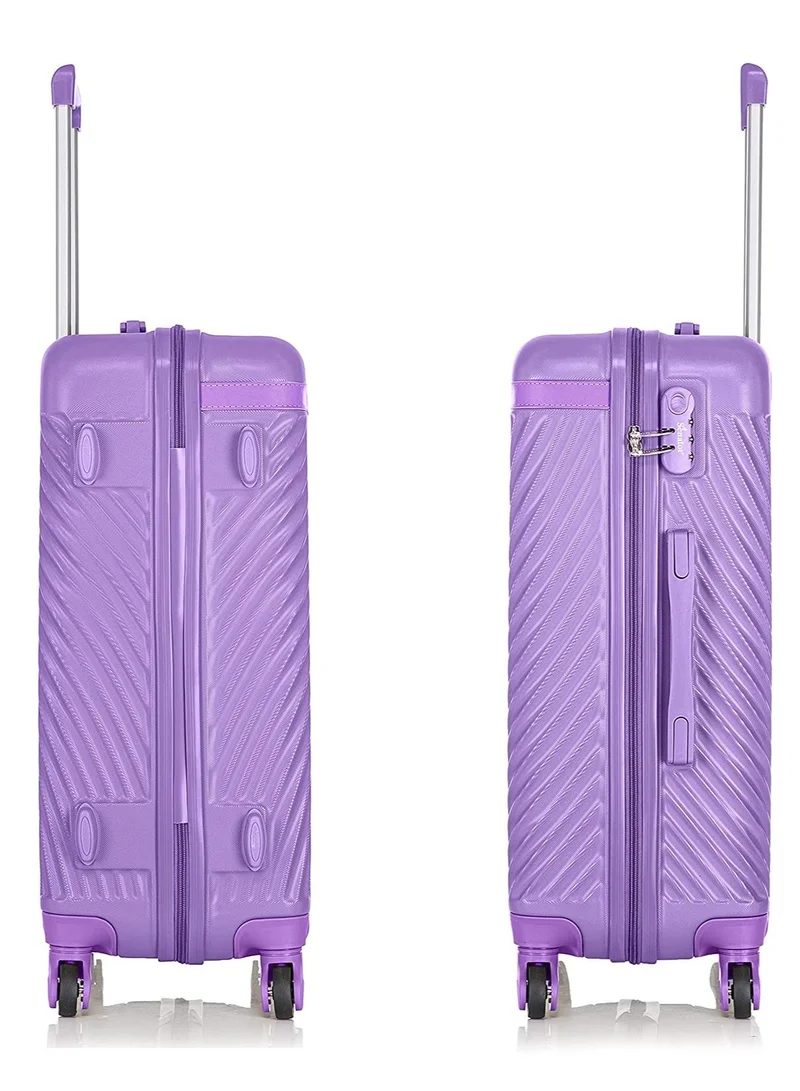 SENATOR SET OF 3 Hard Case Suitcases Trolley Luggage Set For Unisex ABS Lightweight Travel Bags with 4 Spinner Wheels KH1065 Highlight Purple  | Best Price UAE