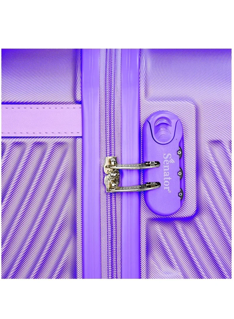SENATOR SET OF 3 Hard Case Suitcases Trolley Luggage Set For Unisex ABS Lightweight Travel Bags with 4 Spinner Wheels KH1065 Highlight Purple  | Best Price UAE