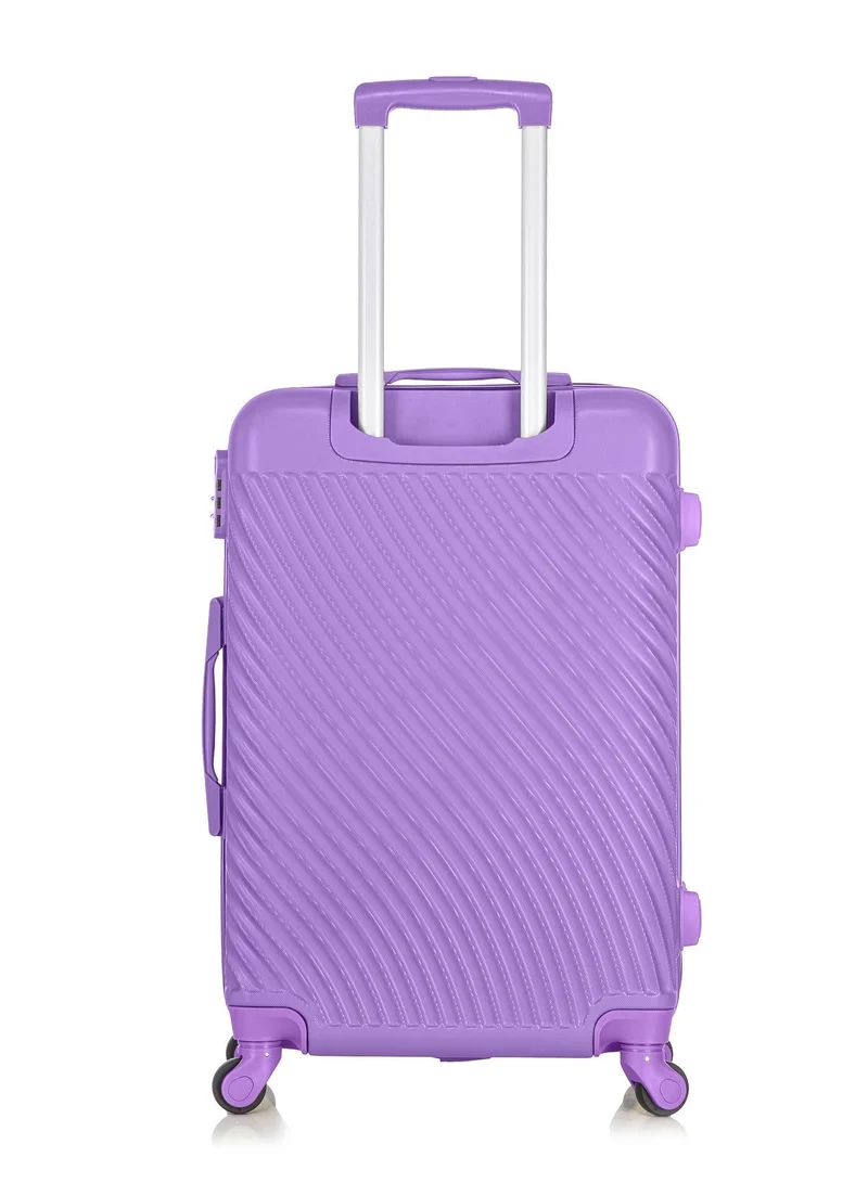 SENATOR SET OF 3 Hard Case Suitcases Trolley Luggage Set For Unisex ABS Lightweight Travel Bags with 4 Spinner Wheels KH1065 Highlight Purple  | Best Price UAE