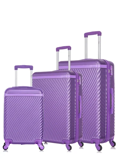 SENATOR Hard Case Suitcases Trolley Luggage Set For Unisex ABS Lightweight Travel Bags with 4 Spinner Wheels KH1065 Highlight Purple