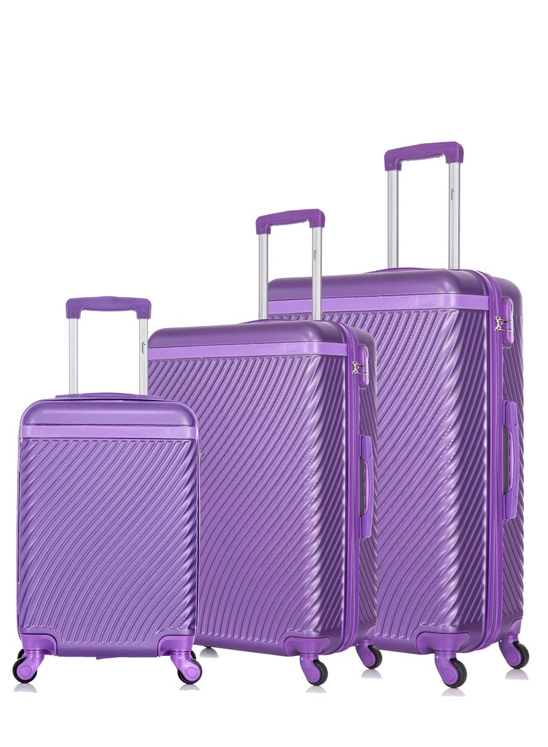 SENATOR Hard Case Suitcases Trolley Luggage Set For Unisex ABS Lightweight Travel Bags with 4 Spinner Wheels KH1065 Highlight Purple - Image 1