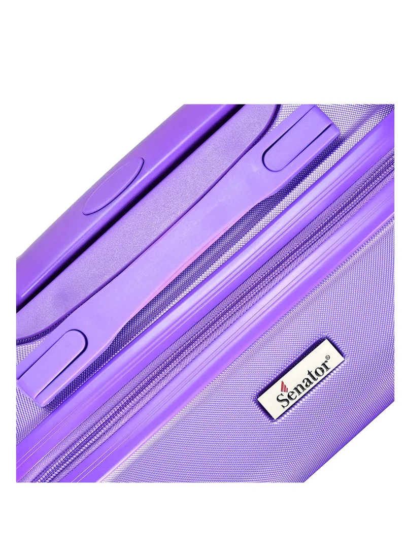 SENATOR Hard Case Suitcases Trolley Luggage Set For Unisex ABS Lightweight Travel Bags with 4 Spinner Wheels KH1065 Highlight Purple