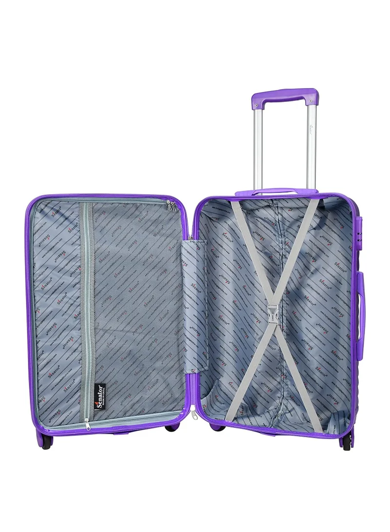 SENATOR Hard Case Suitcases Trolley Luggage Set For Unisex ABS Lightweight Travel Bags with 4 Spinner Wheels KH1065 Highlight Purple