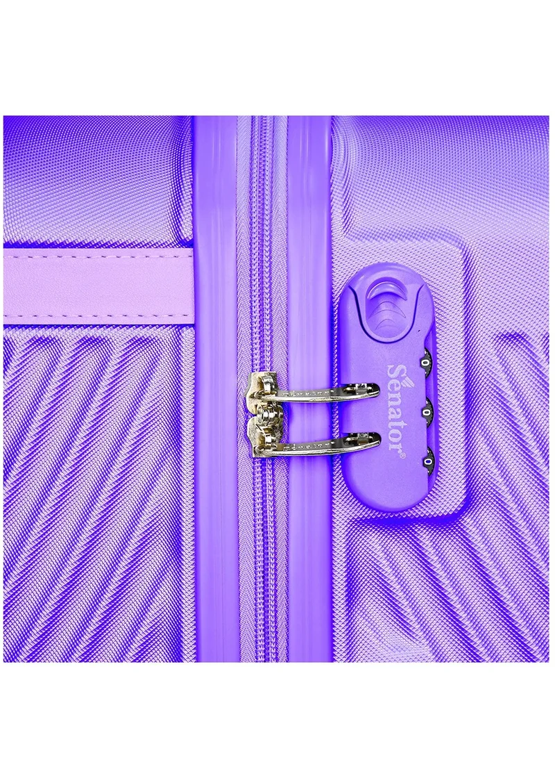 SENATOR Hard Case Suitcases Trolley Luggage Set For Unisex ABS Lightweight Travel Bags with 4 Spinner Wheels KH1065 Highlight Purple
