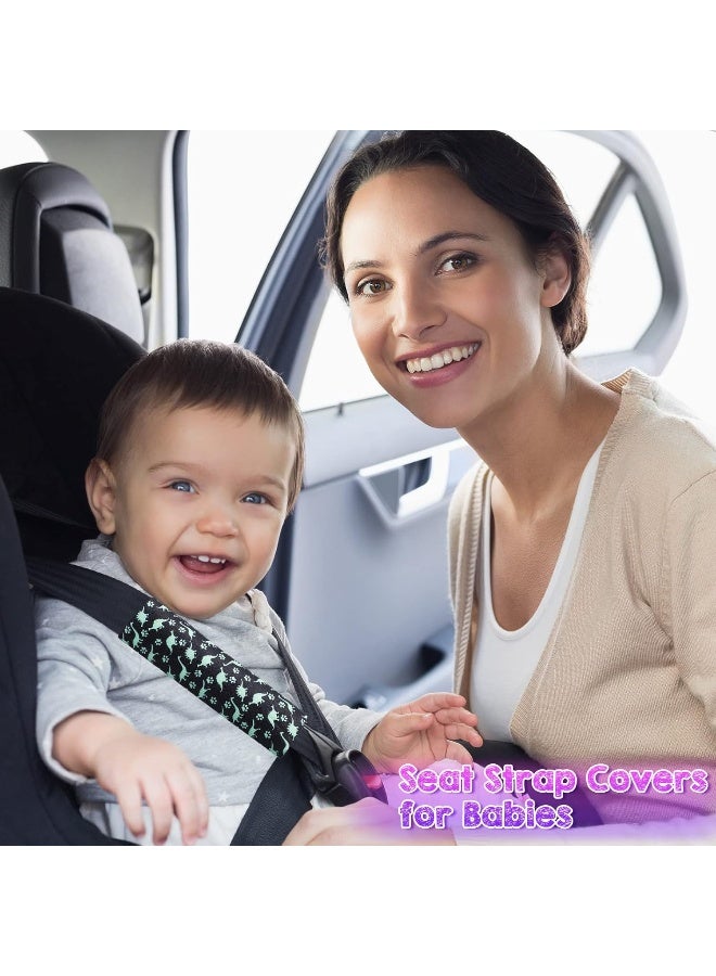 Tuanse 4 Pack Seatbelt Pillow for Kids Soft Car Seat Belt Cover Unicorn Baby Car Seat Strap Covers Dinosaur Kids Seat Pad Strap Seat Belt Cushion Head Rest Support Shoulder for Girls Boys Baby Car Stroller - Image 5
